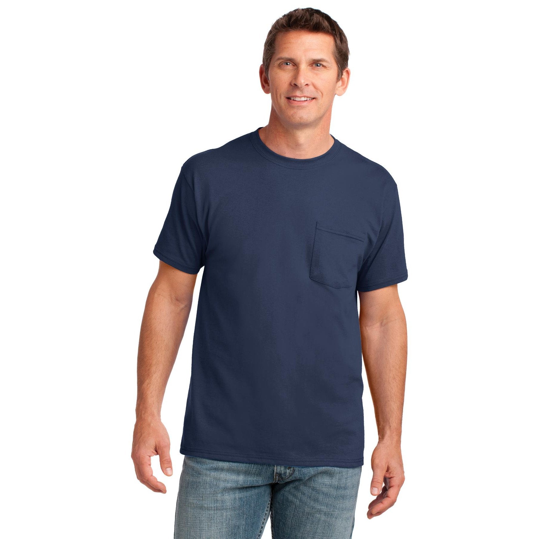 Port & Company-Port & Company® Core Cotton Pocket Tee. PC54P-MedTech-9