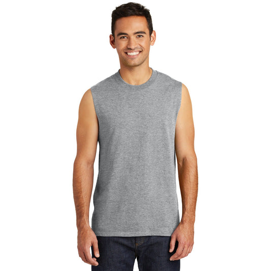 Port & Company-Port & Company ® Core Cotton Sleeveless Tee. PC54SL-MedTech-1