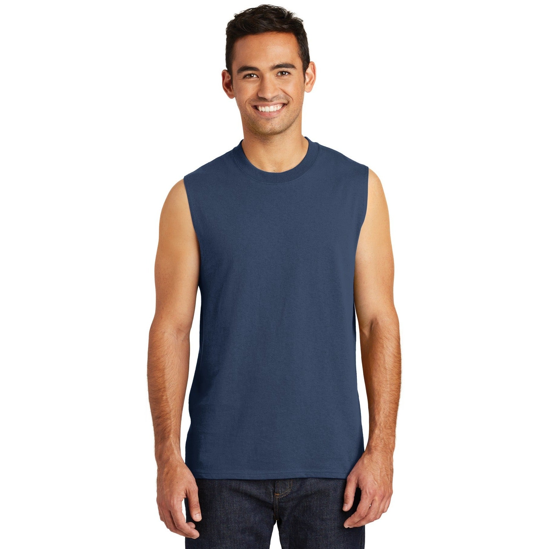 Port & Company-Port & Company ® Core Cotton Sleeveless Tee. PC54SL-MedTech-4