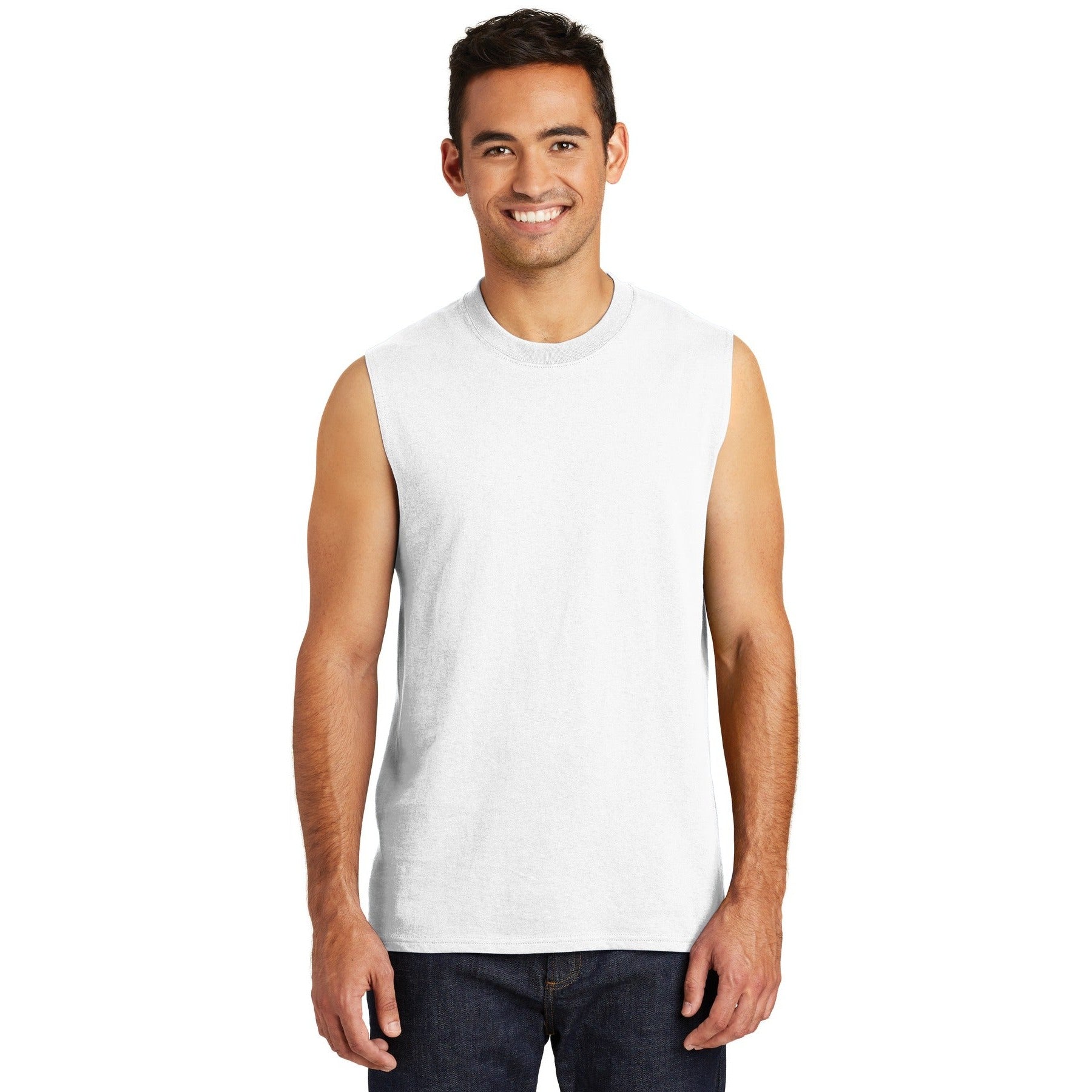 Port & Company-Port & Company ® Core Cotton Sleeveless Tee. PC54SL-MedTech-5