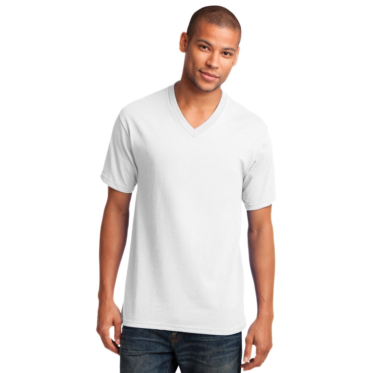 Port & Company-Port & Company® Core Cotton V-Neck Tee. PC54V-MedTech-10