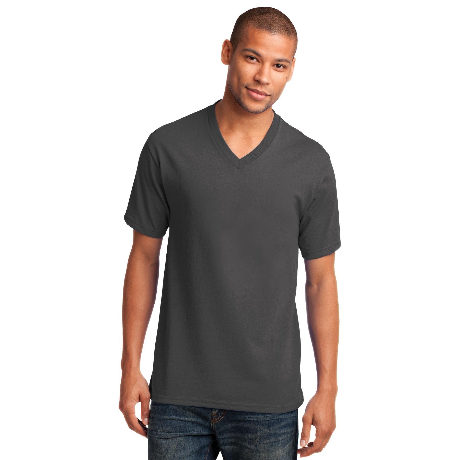 Port & Company-Port & Company® Core Cotton V-Neck Tee. PC54V-MedTech-3