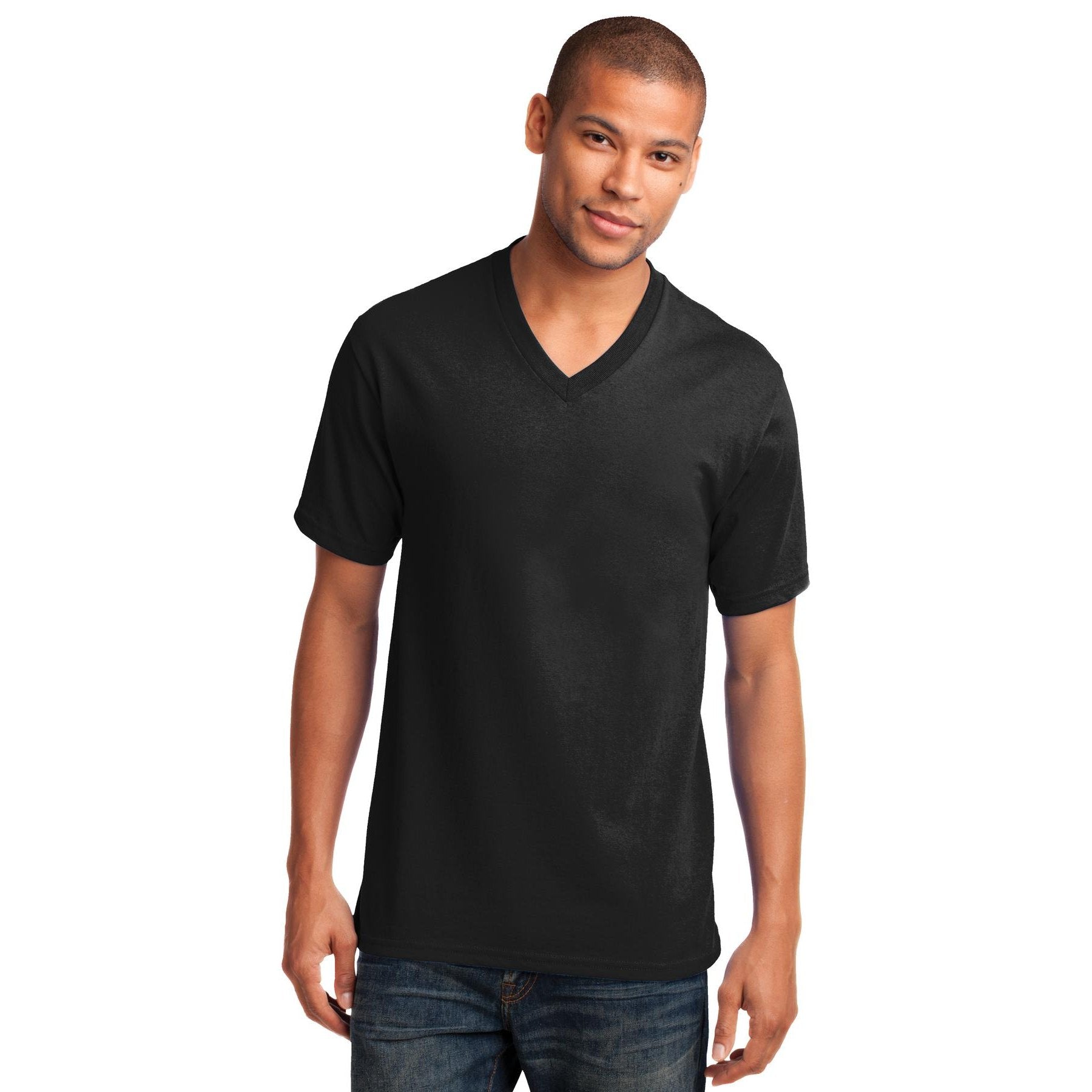 Port & Company-Port & Company® Core Cotton V-Neck Tee. PC54V-MedTech-5