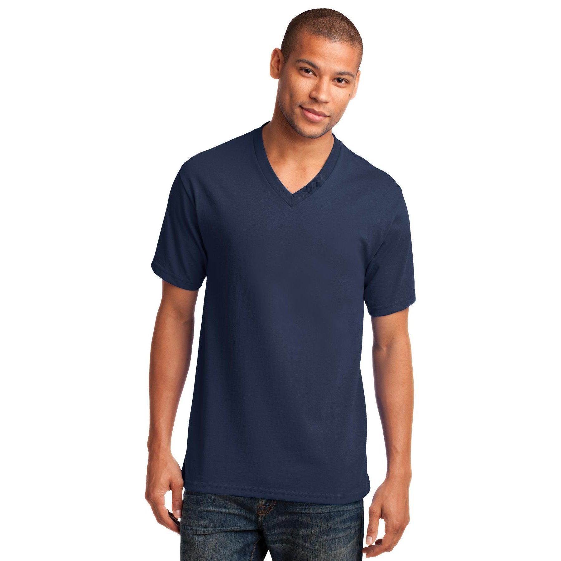 Port & Company-Port & Company® Core Cotton V-Neck Tee. PC54V-MedTech-6