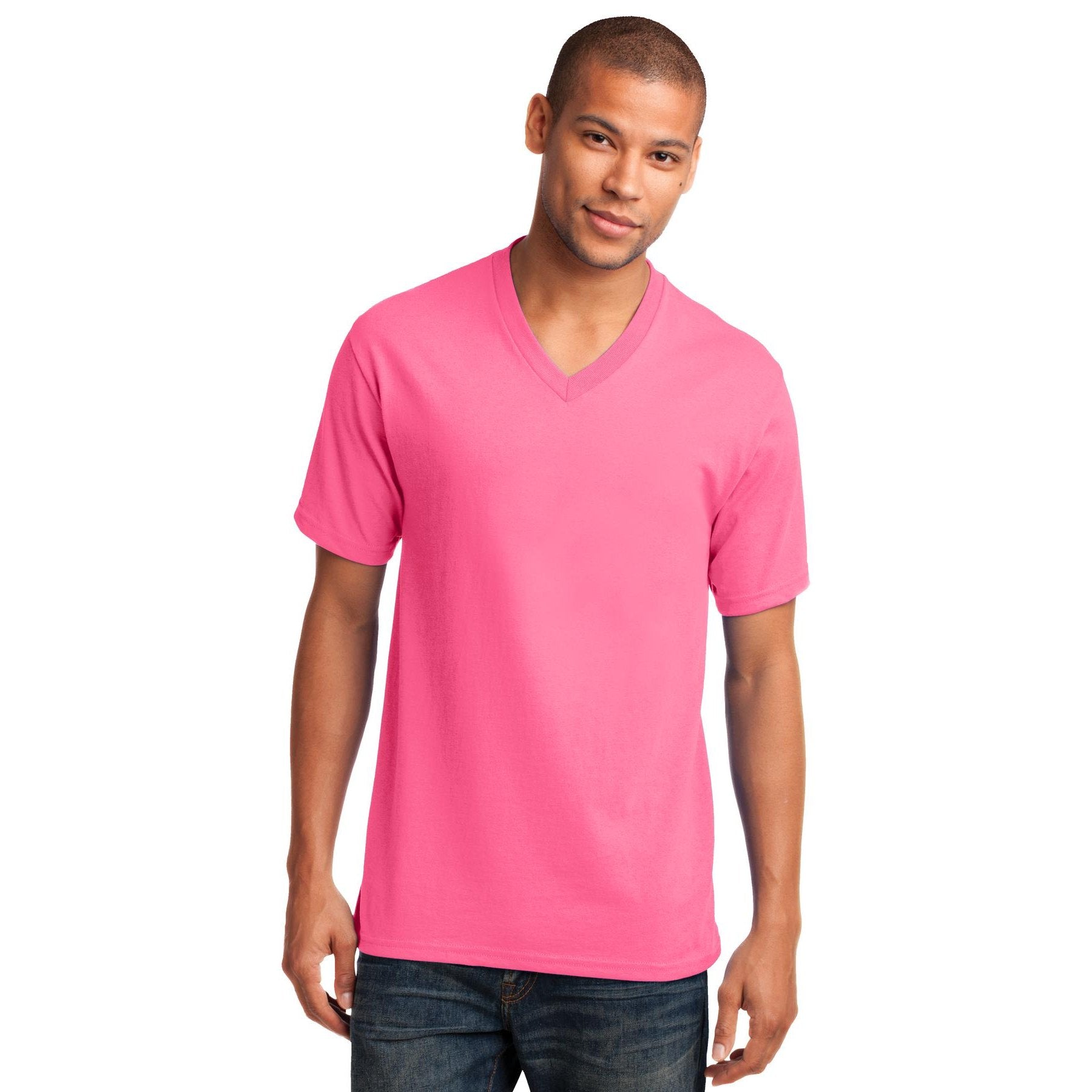 Port & Company-Port & Company® Core Cotton V-Neck Tee. PC54V-MedTech-7