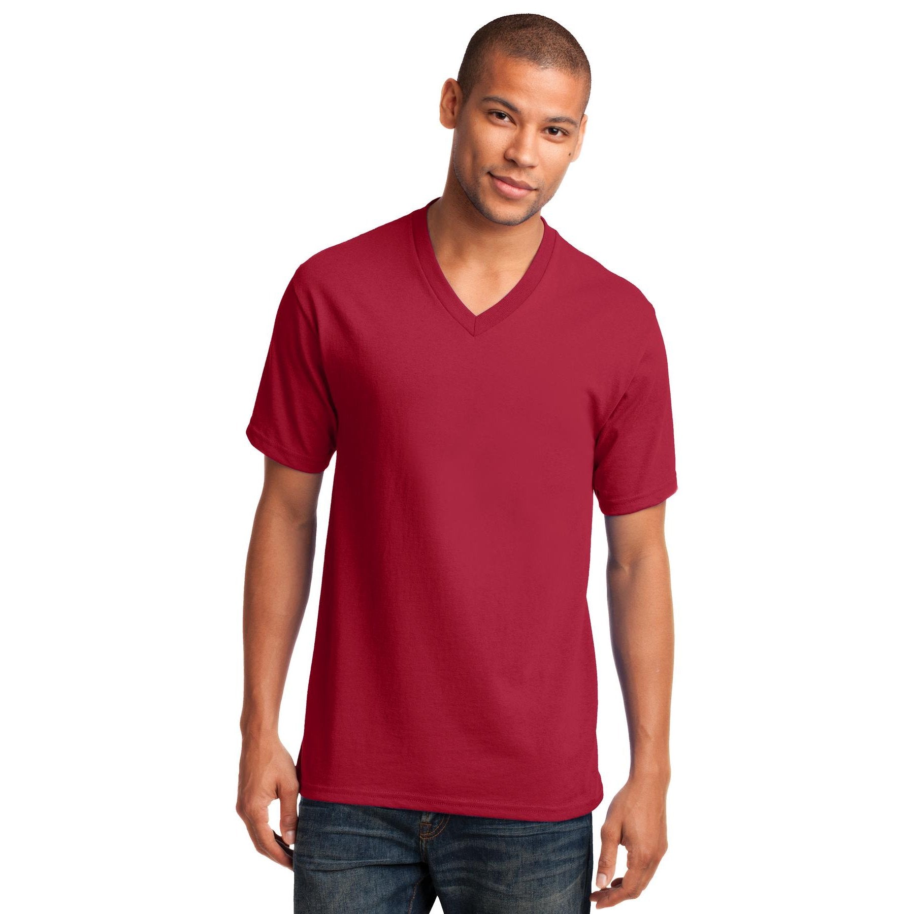 Port & Company-Port & Company® Core Cotton V-Neck Tee. PC54V-MedTech-8