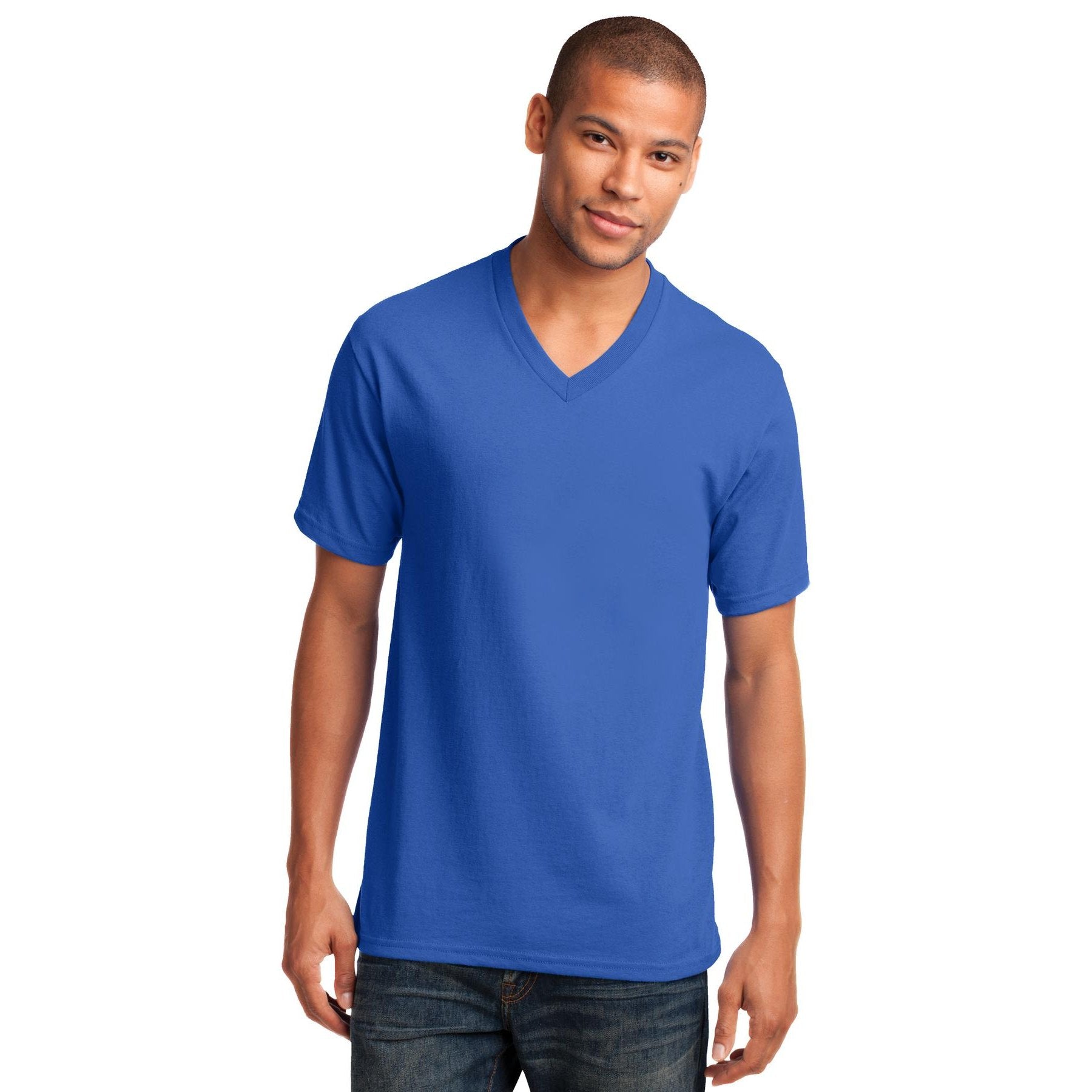 Port & Company-Port & Company® Core Cotton V-Neck Tee. PC54V-MedTech-9