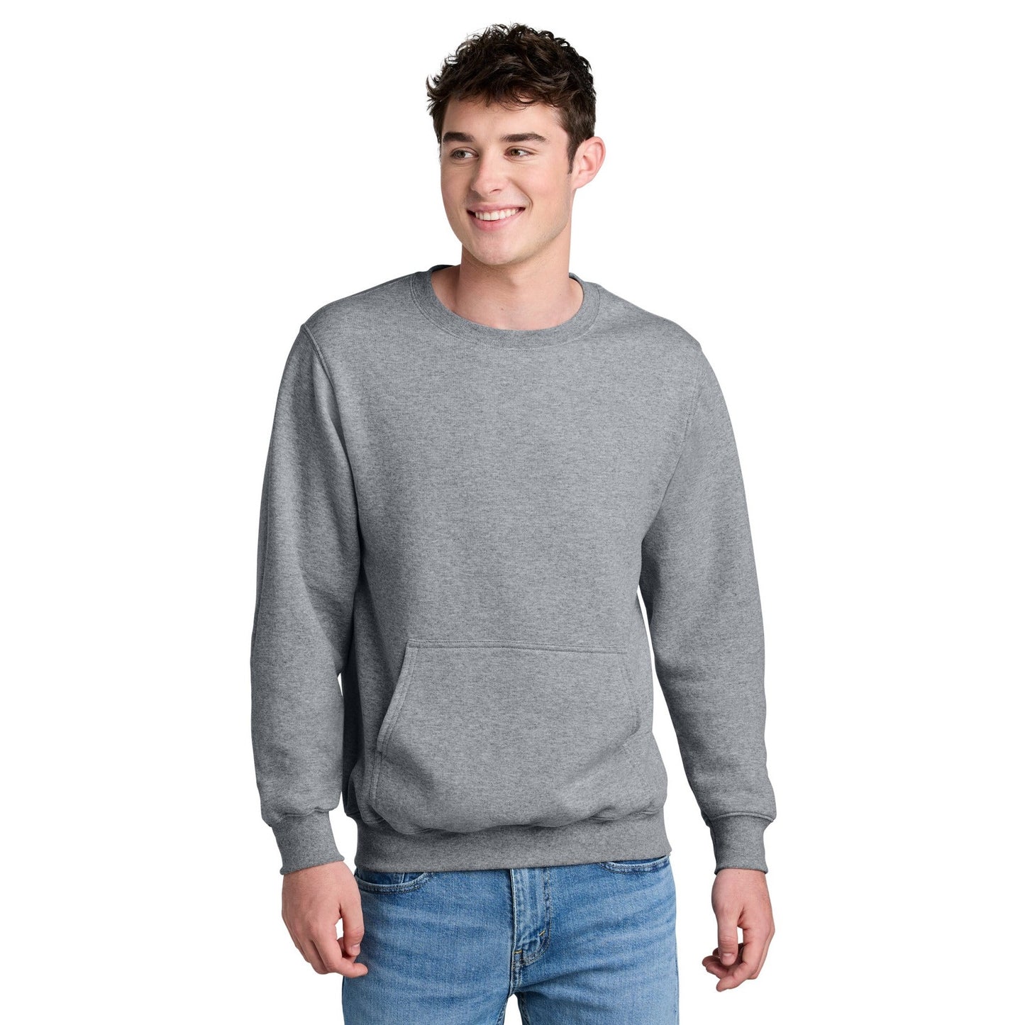 Port & Company-Port & Company® Core Fleece Crewneck Pocket Sweatshirt PC78PKT-MedTech-1