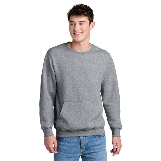 Port & Company-Port & Company® Core Fleece Crewneck Pocket Sweatshirt PC78PKT-MedTech-1