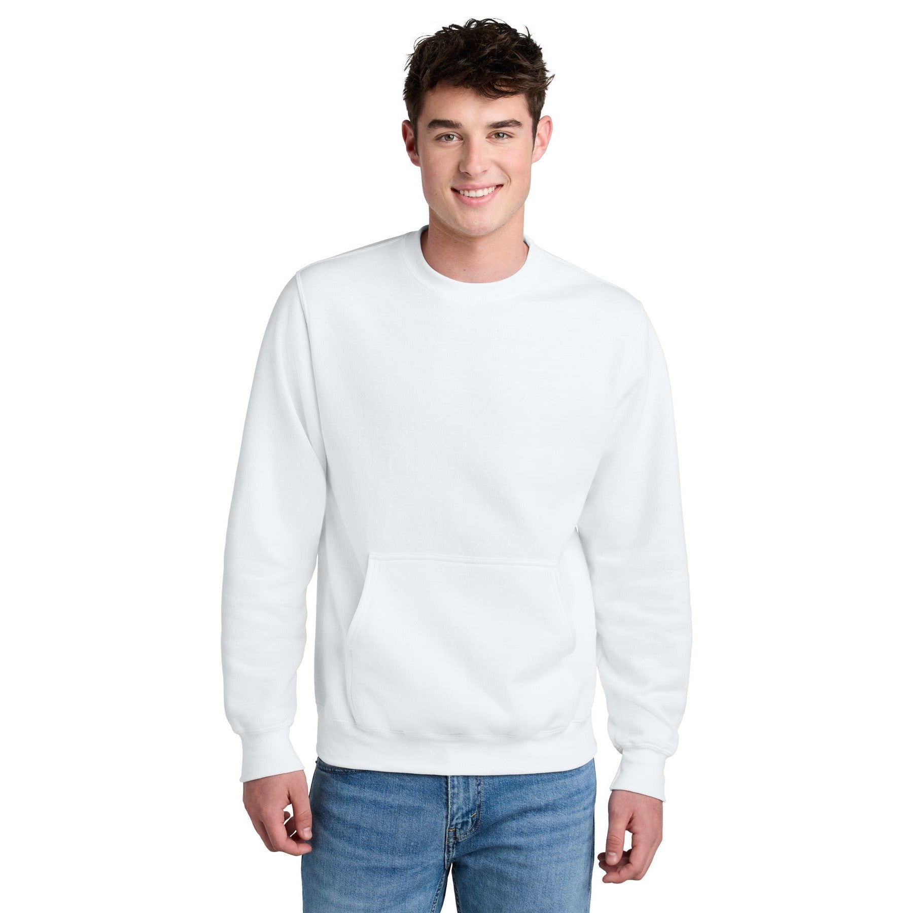 Port & Company-Port & Company® Core Fleece Crewneck Pocket Sweatshirt PC78PKT-MedTech-8