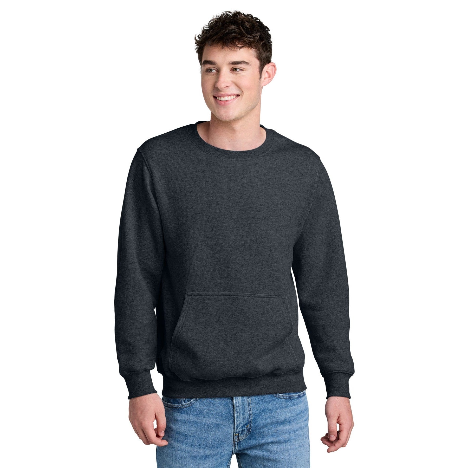Port & Company-Port & Company® Core Fleece Crewneck Pocket Sweatshirt PC78PKT-MedTech-2