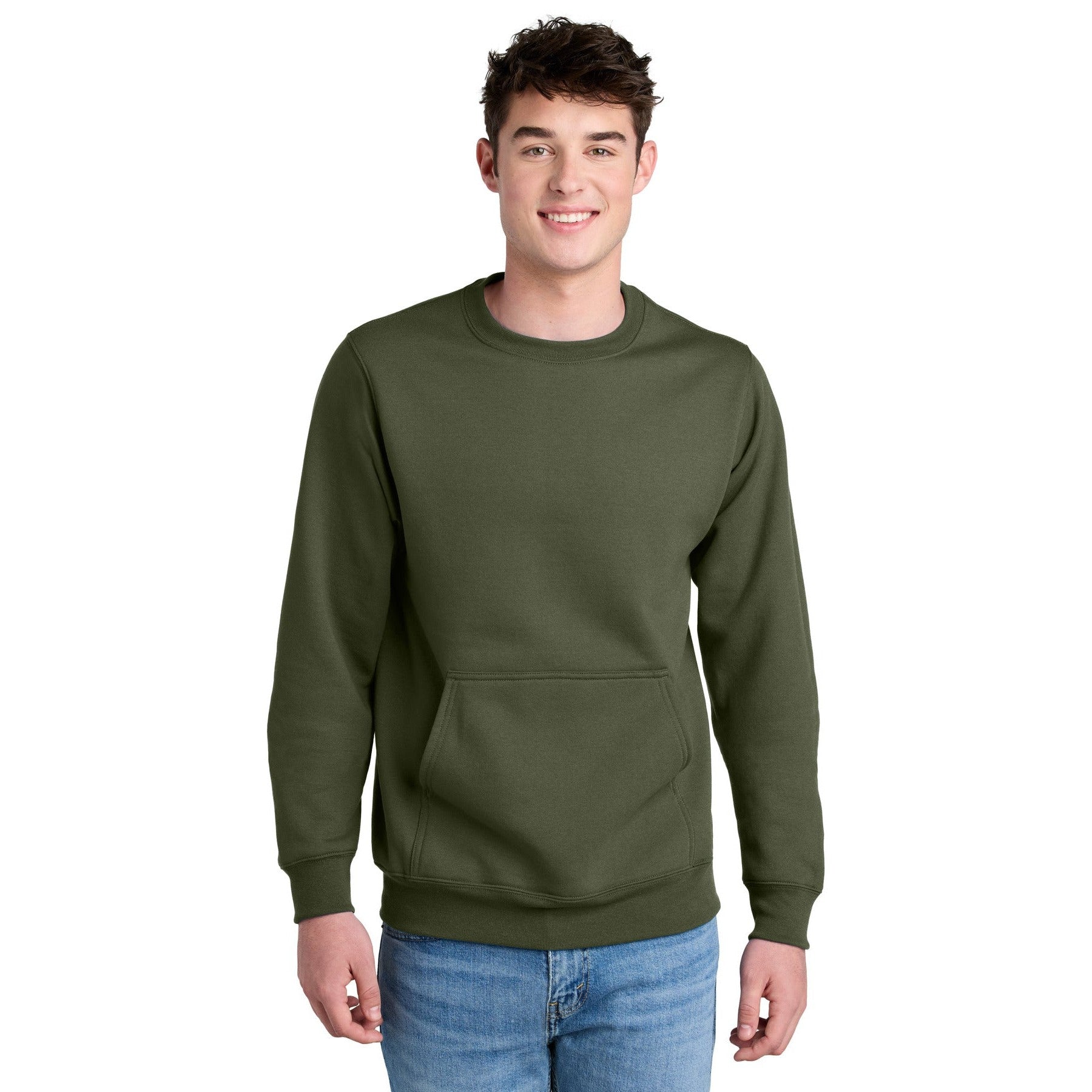 Port & Company-Port & Company® Core Fleece Crewneck Pocket Sweatshirt PC78PKT-MedTech-5