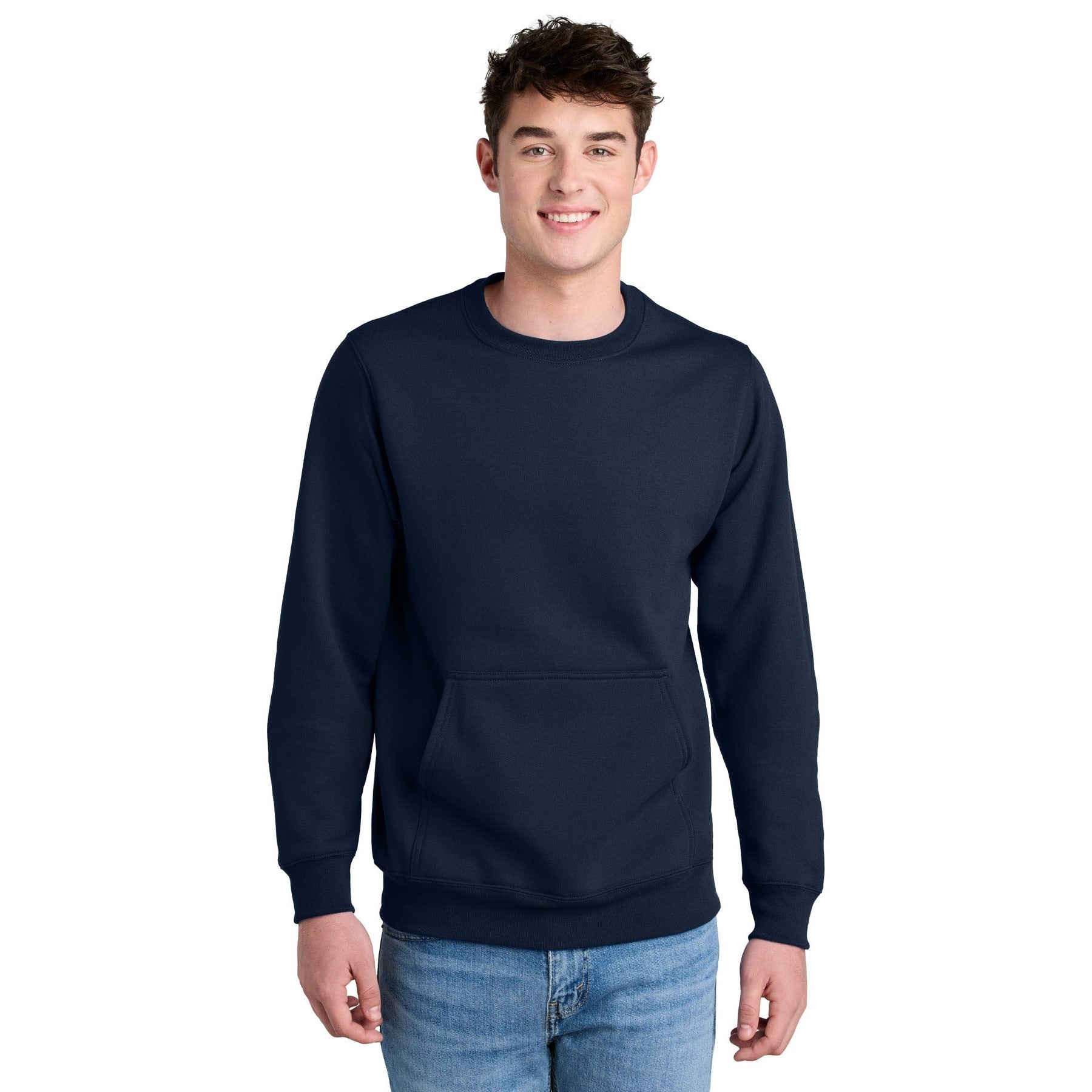 Port & Company-Port & Company® Core Fleece Crewneck Pocket Sweatshirt PC78PKT-MedTech-6