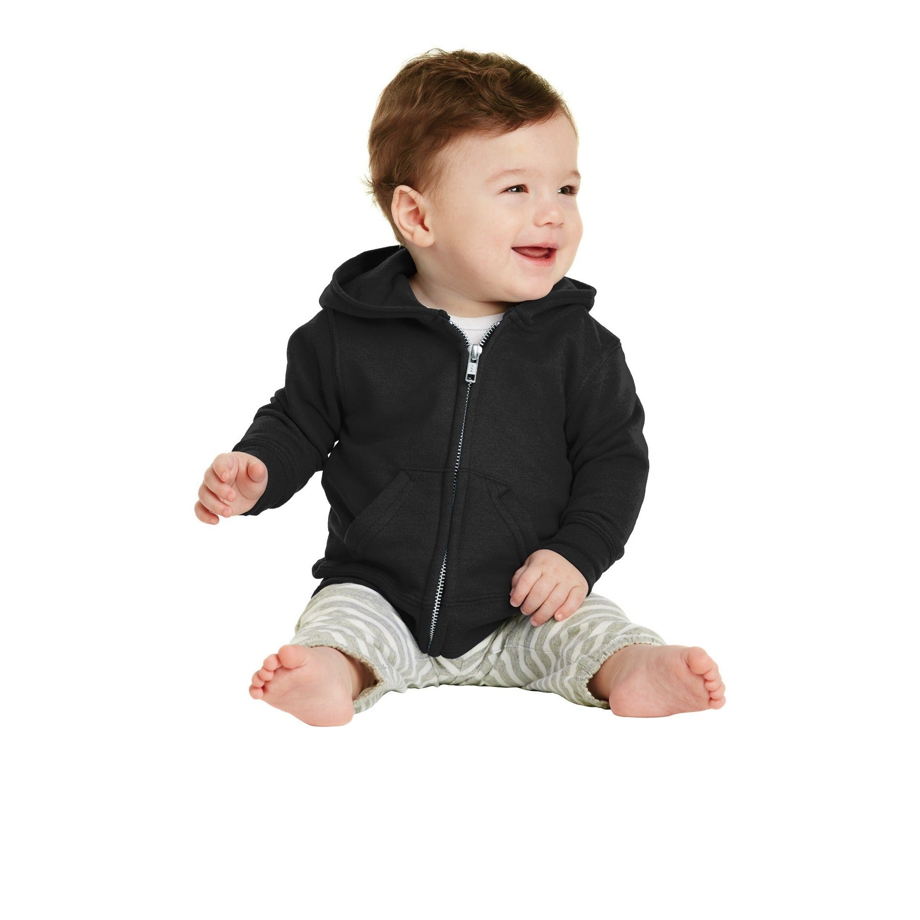 Port & Company-Port & Company® Infant Core Fleece Full-Zip Hooded Sweatshirt. CAR78IZH-MedTech-3