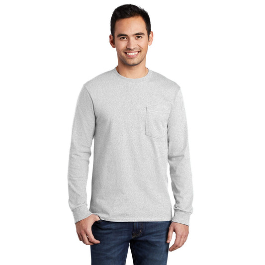 Port & Company-Port & Company® - Long Sleeve Essential Pocket Tee. PC61LSP-MedTech-1