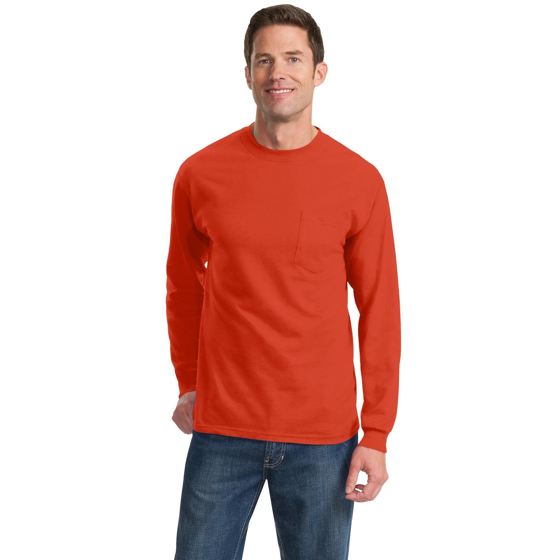 Port & Company-Port & Company® - Long Sleeve Essential Pocket Tee. PC61LSP-MedTech-7
