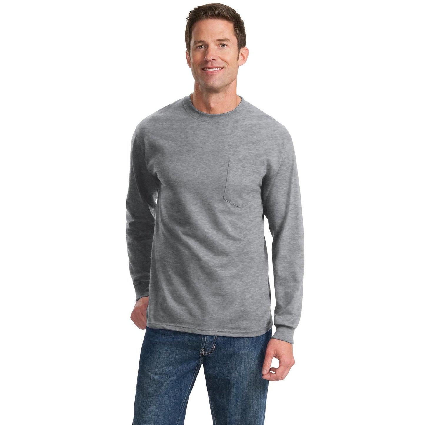 Port & Company-Port & Company® - Long Sleeve Essential Pocket Tee. PC61LSP-MedTech-2
