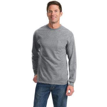 Port & Company-Port & Company® - Long Sleeve Essential Pocket Tee. PC61LSP-MedTech-2