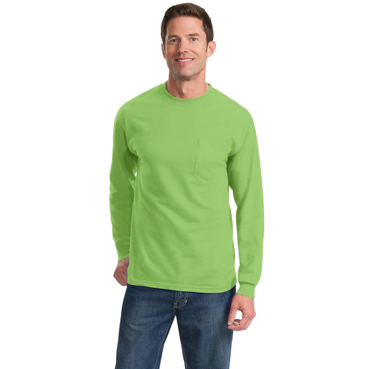 Port & Company-Port & Company® - Long Sleeve Essential Pocket Tee. PC61LSP-MedTech-5