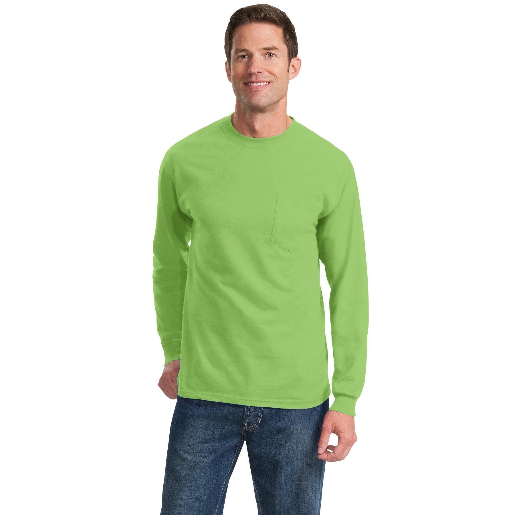 Port & Company-Port & Company® - Long Sleeve Essential Pocket Tee. PC61LSP-MedTech-5