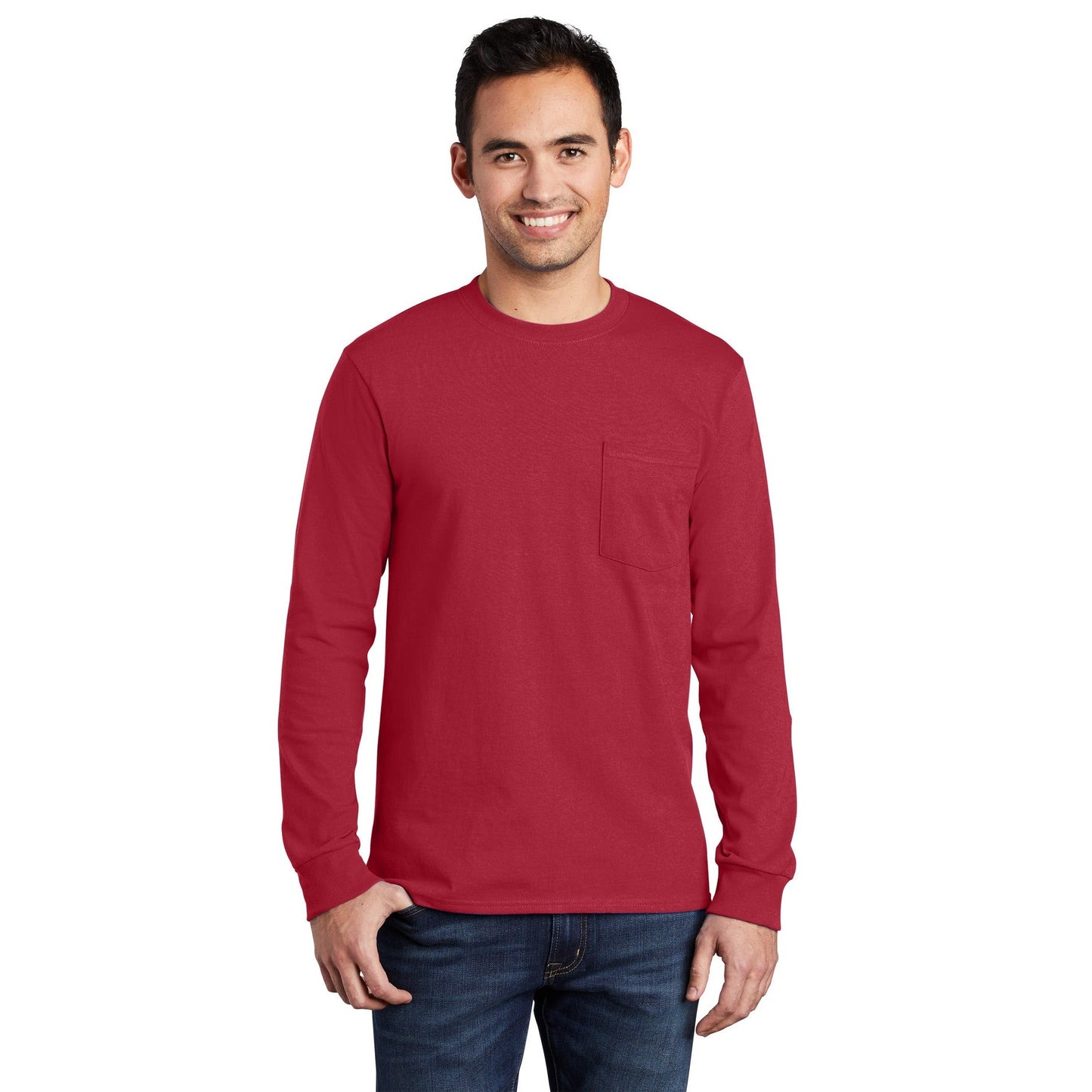 Port & Company-Port & Company® - Long Sleeve Essential Pocket Tee. PC61LSP-MedTech-8