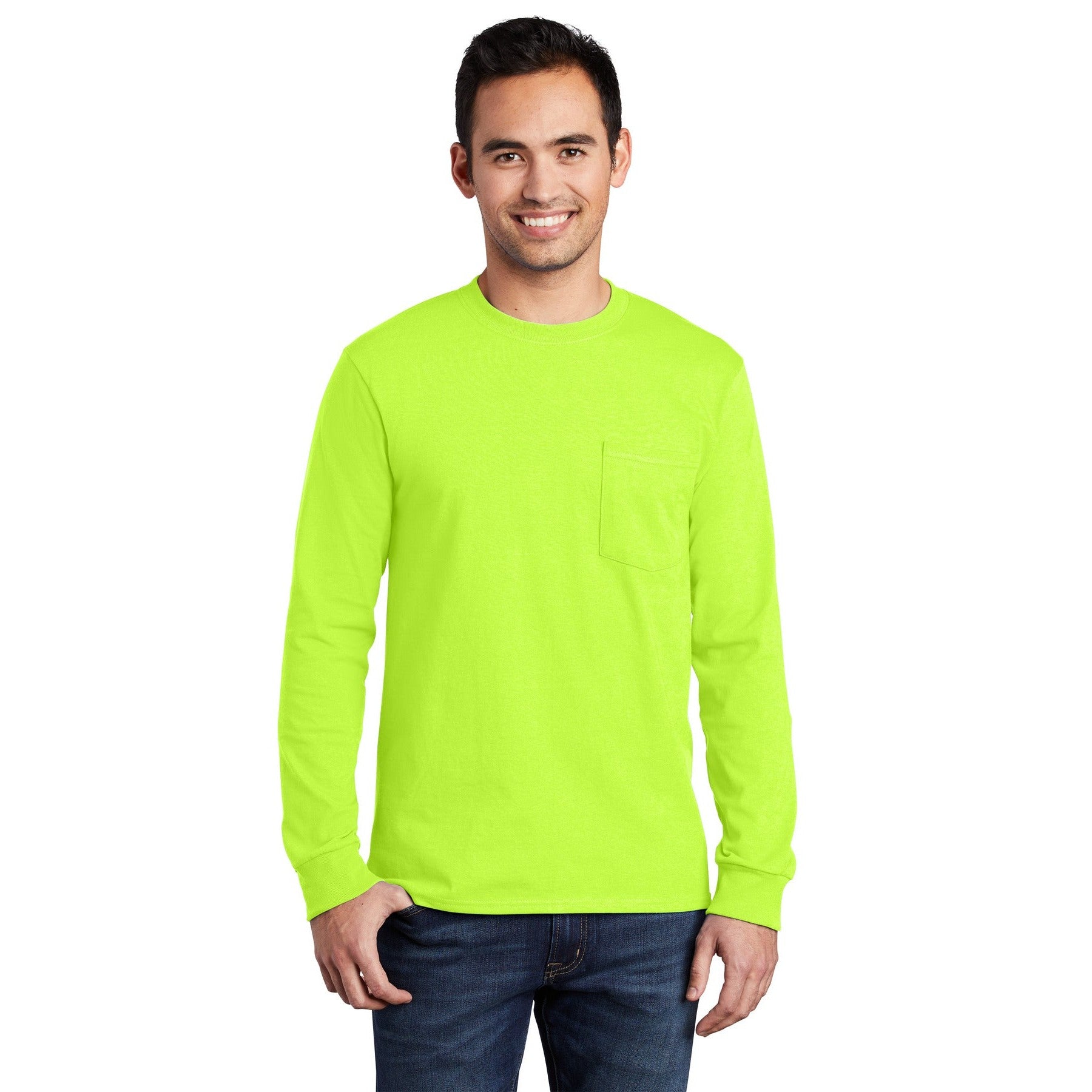 Port & Company-Port & Company® - Long Sleeve Essential Pocket Tee. PC61LSP-MedTech-10