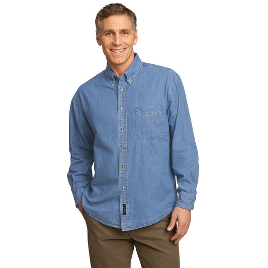 Port & Company-Port & Company® - Long Sleeve Value Denim Shirt. SP10-MedTech-1