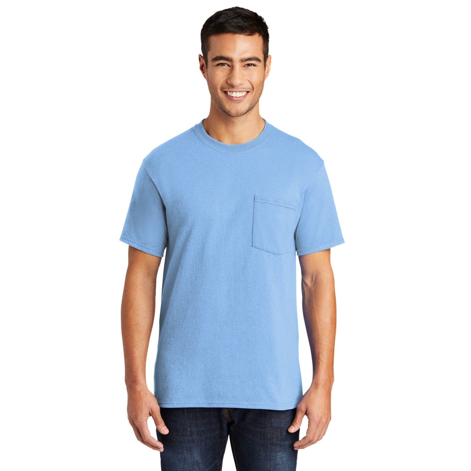 Port & Company-Port & Company® Tall Core Blend Pocket Tee. PC55PT-MedTech-7