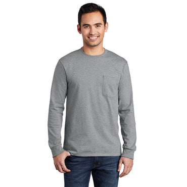 Port & Company-Port & Company® Tall Long Sleeve Essential Pocket Tee. PC61LSPT-MedTech-2