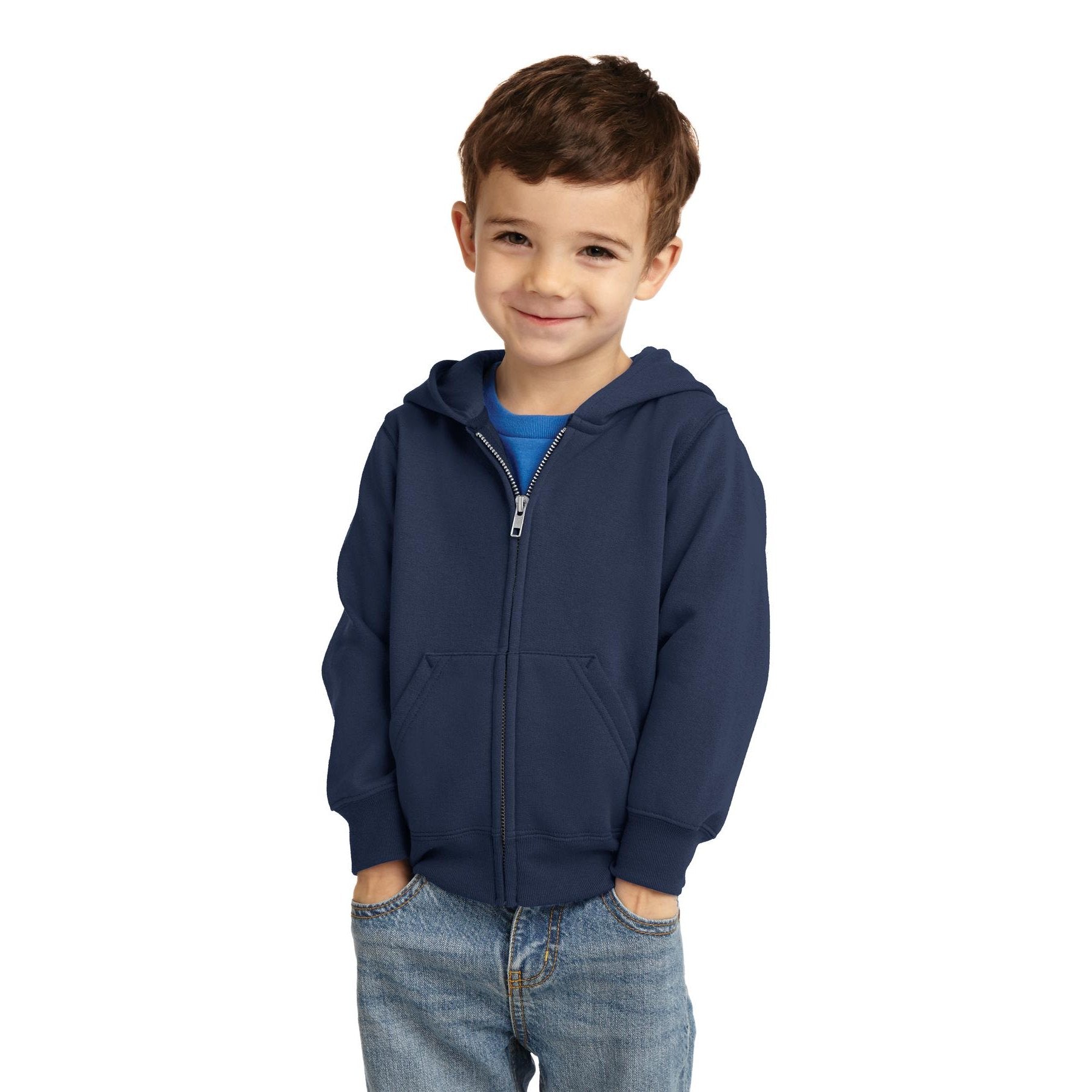 Port & Company-Port & Company® Toddler Core Fleece Full-Zip Hooded Sweatshirt. CAR78TZH-MedTech-4