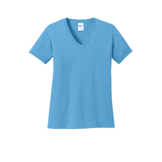 Port & Company-Port & Company® Women's Core Cotton V-Neck Tee. LPC54V-MedTech-1