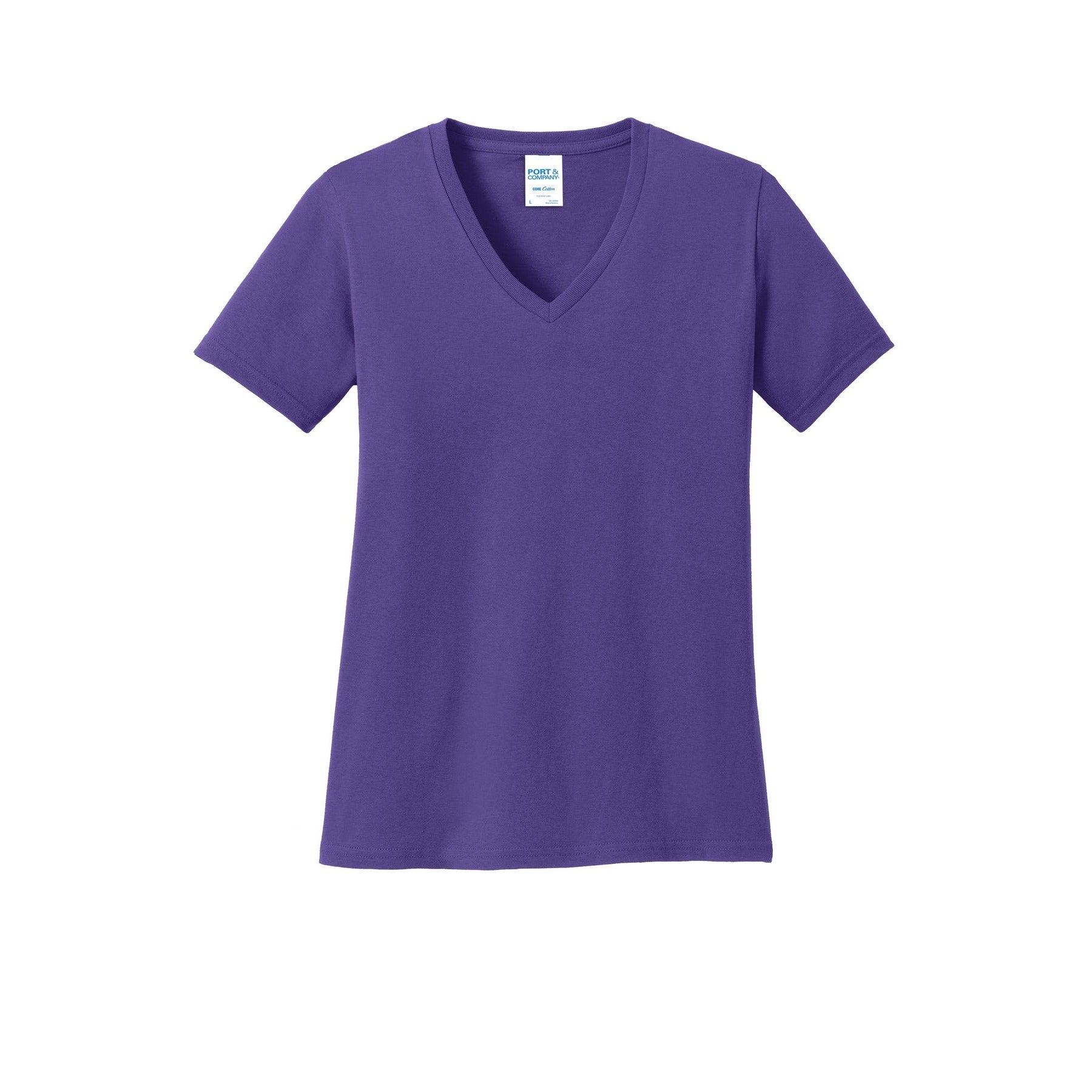 Port & Company-Port & Company® Women's Core Cotton V-Neck Tee. LPC54V-MedTech-18