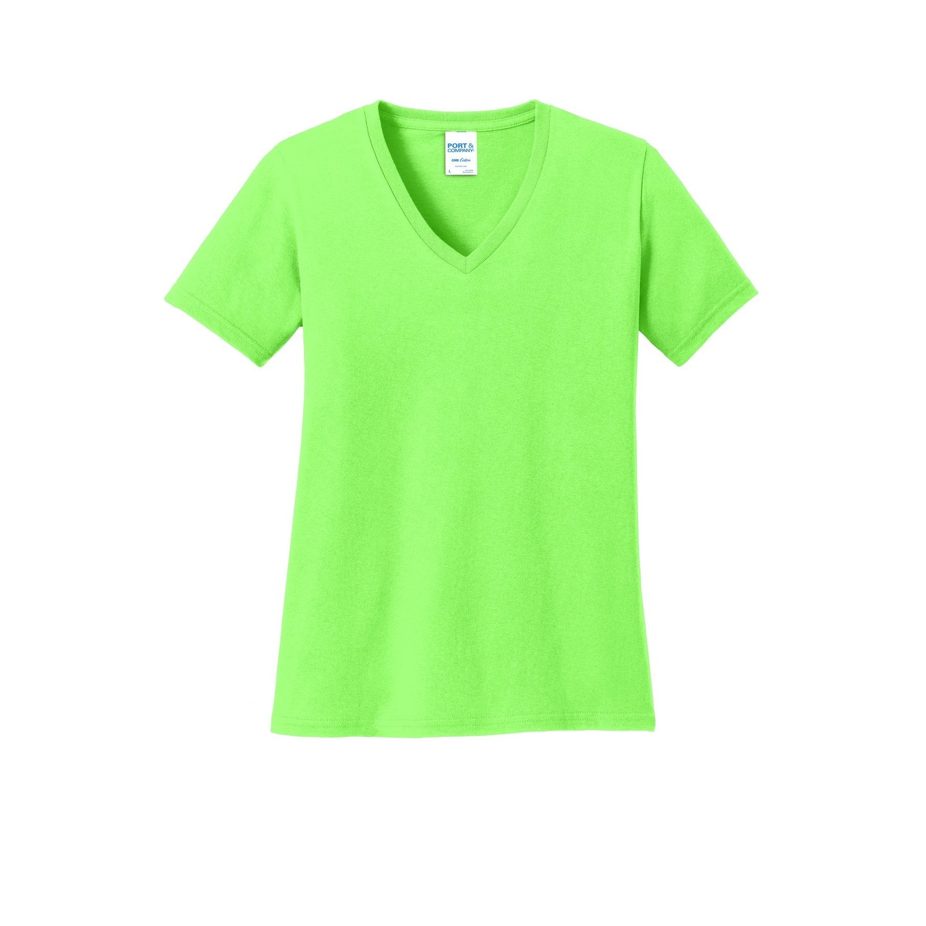 Port & Company-Port & Company® Women's Core Cotton V-Neck Tee. LPC54V-MedTech-14
