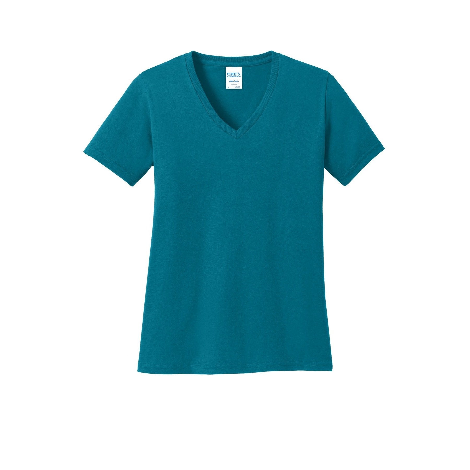Port & Company-Port & Company® Women's Core Cotton V-Neck Tee. LPC54V-MedTech-24