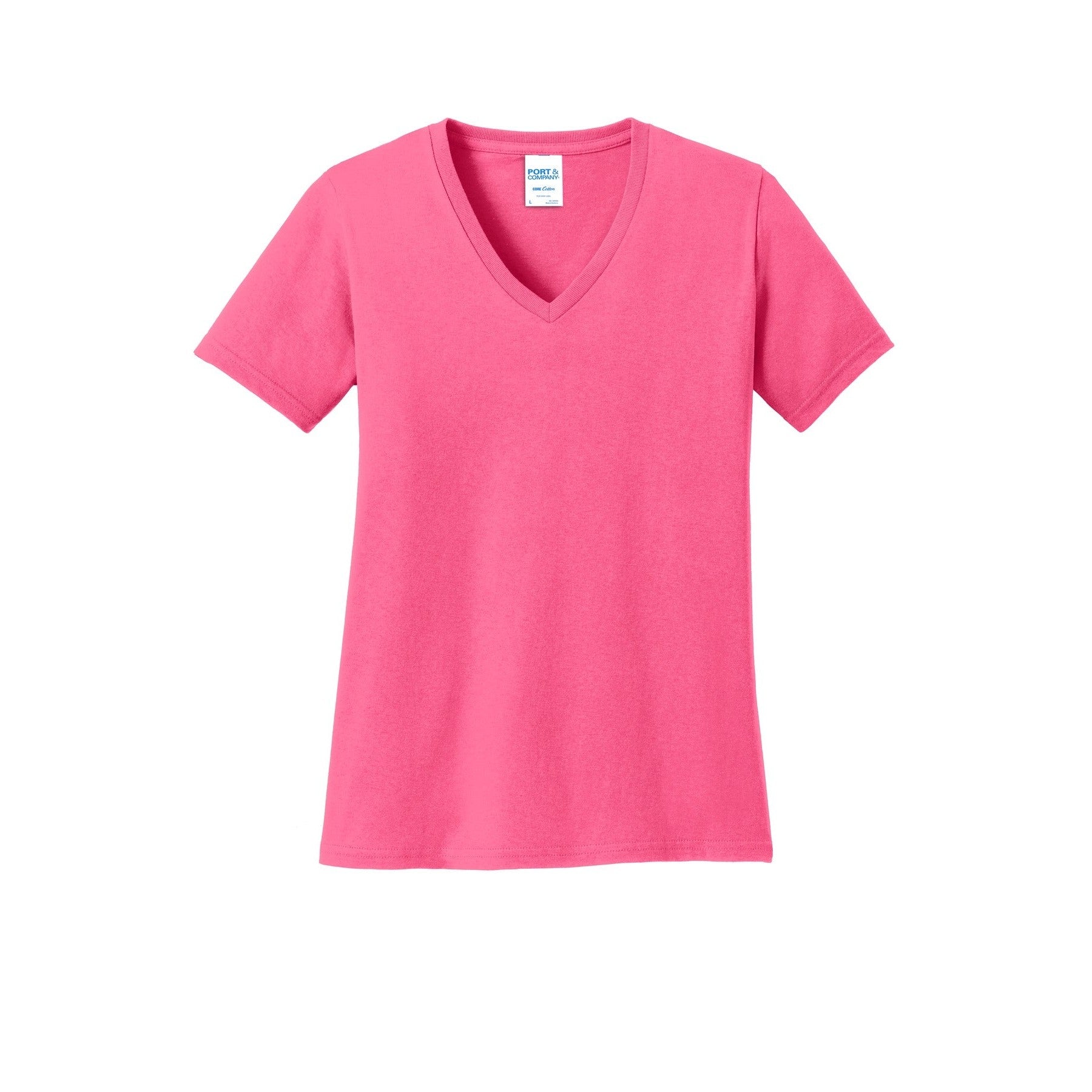 Port & Company-Port & Company® Women's Core Cotton V-Neck Tee. LPC54V-MedTech-16