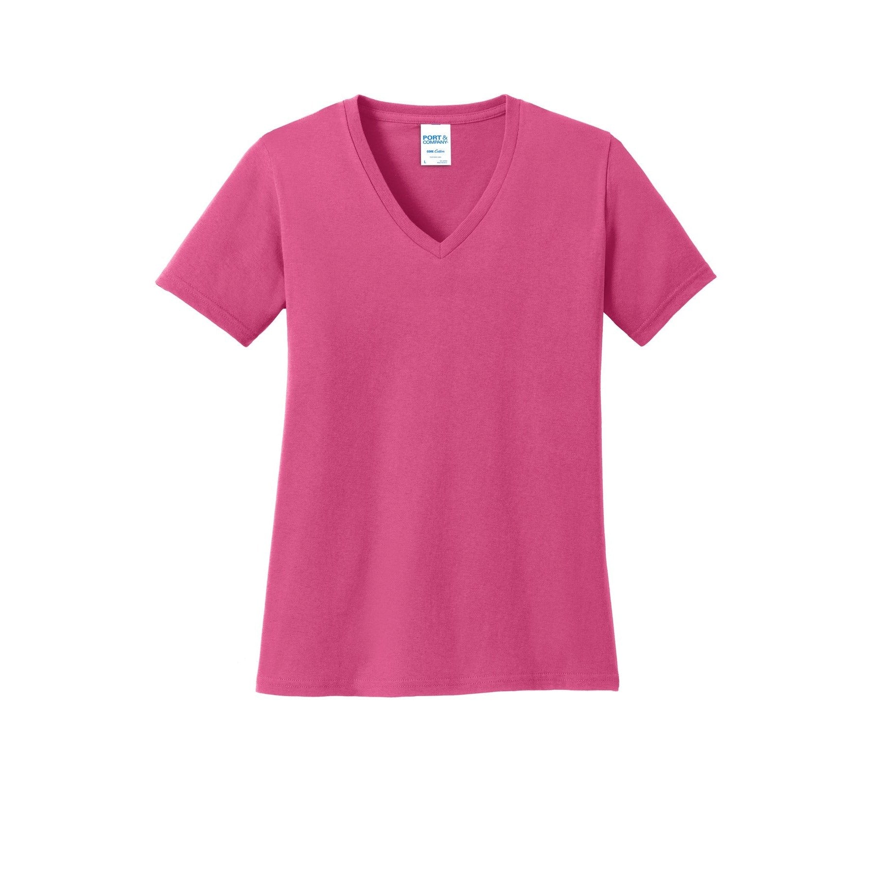 Port & Company-Port & Company® Women's Core Cotton V-Neck Tee. LPC54V-MedTech-22