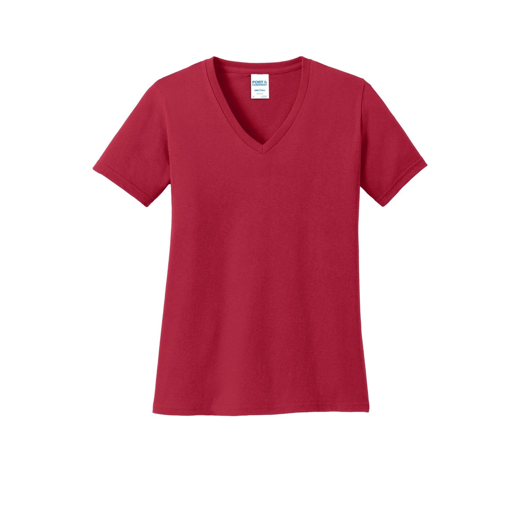 Port & Company-Port & Company® Women's Core Cotton V-Neck Tee. LPC54V-MedTech-20