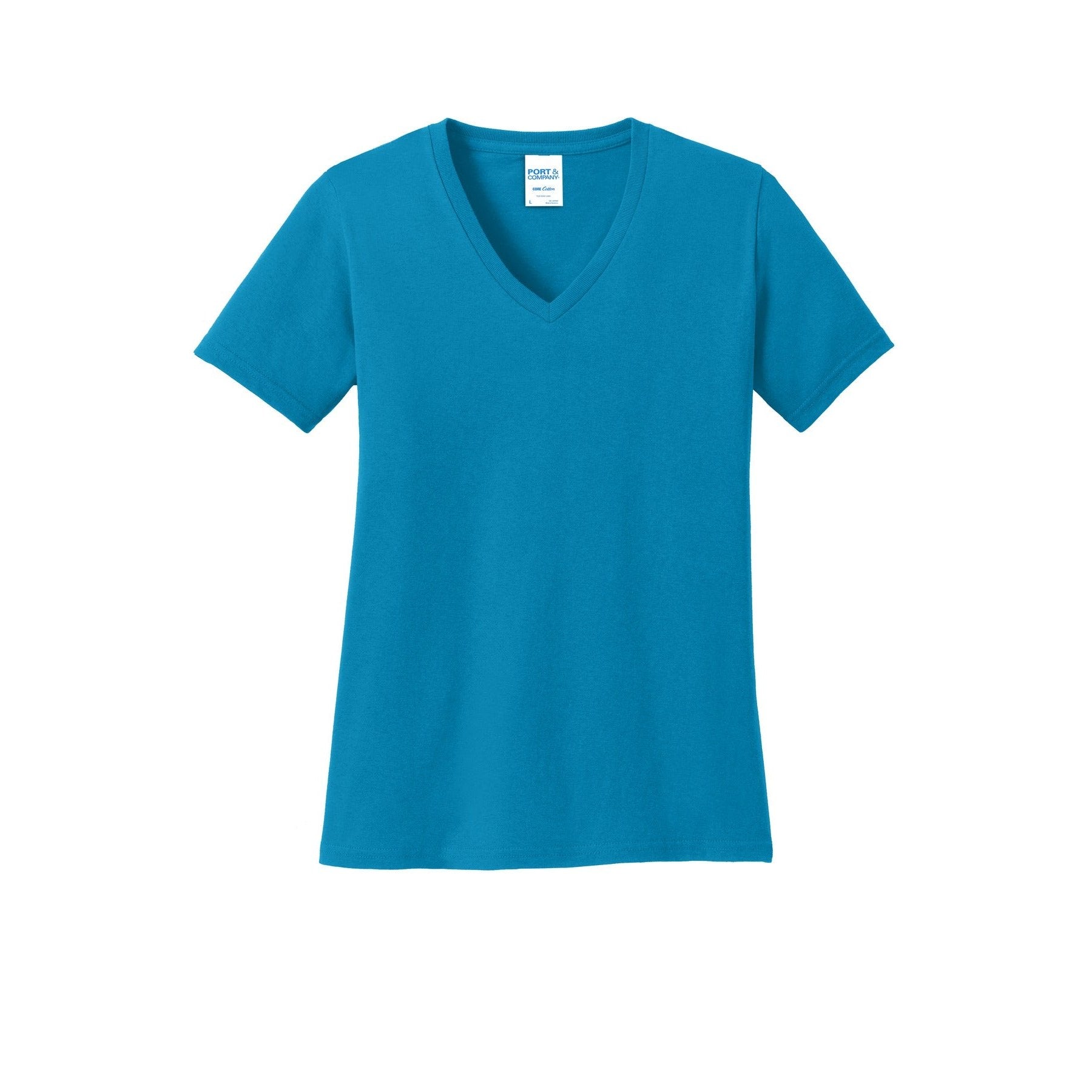 Port & Company-Port & Company® Women's Core Cotton V-Neck Tee. LPC54V-MedTech-13