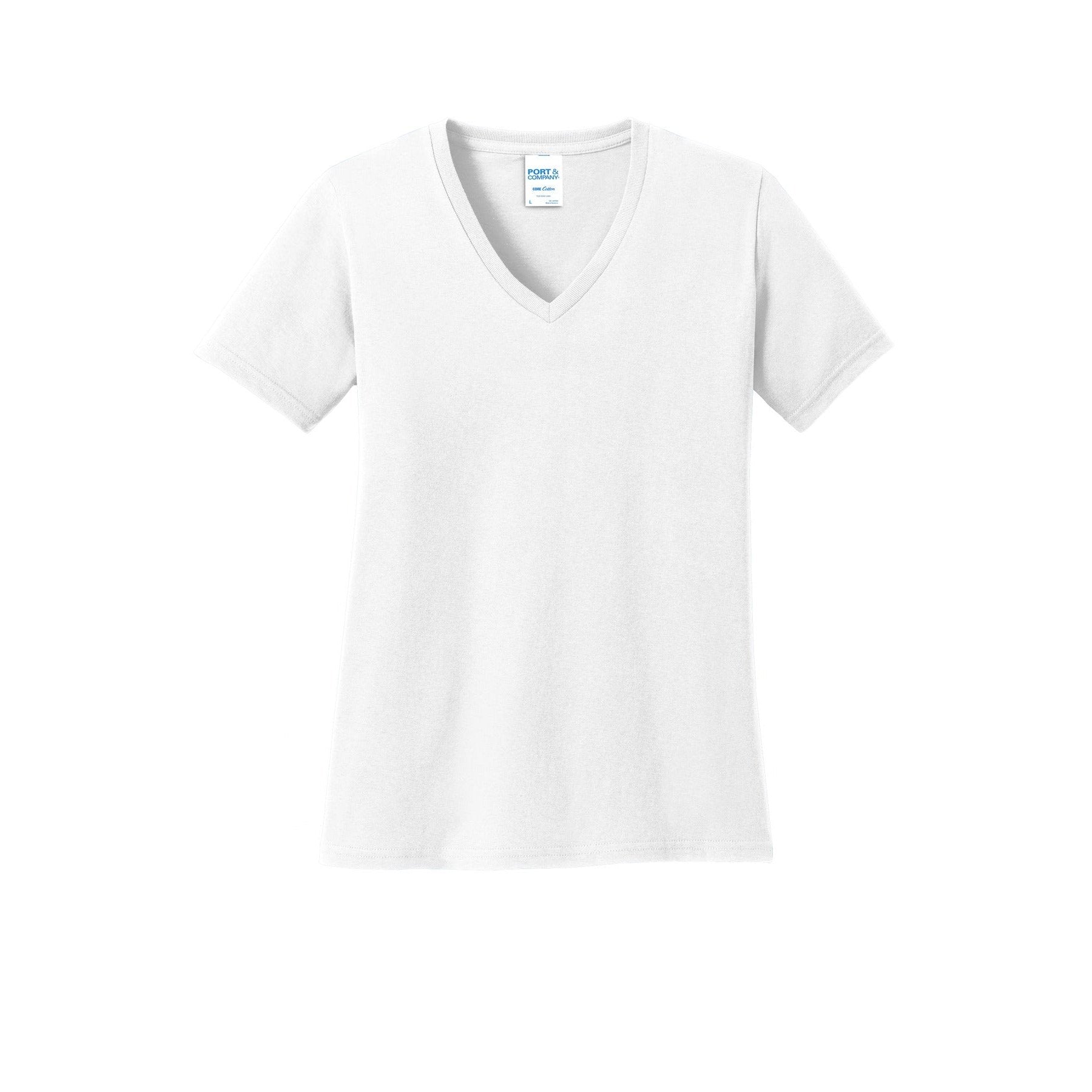 Port & Company-Port & Company® Women's Core Cotton V-Neck Tee. LPC54V-MedTech-26