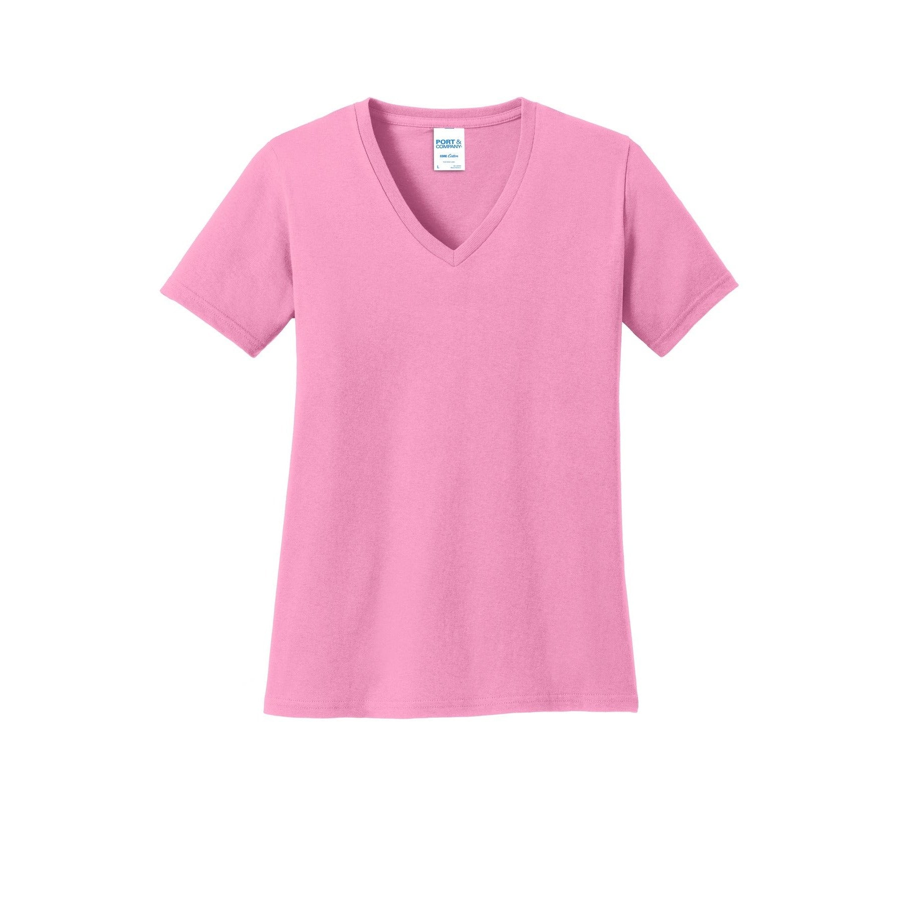 Port & Company-Port & Company® Women's Core Cotton V-Neck Tee. LPC54V-MedTech-4