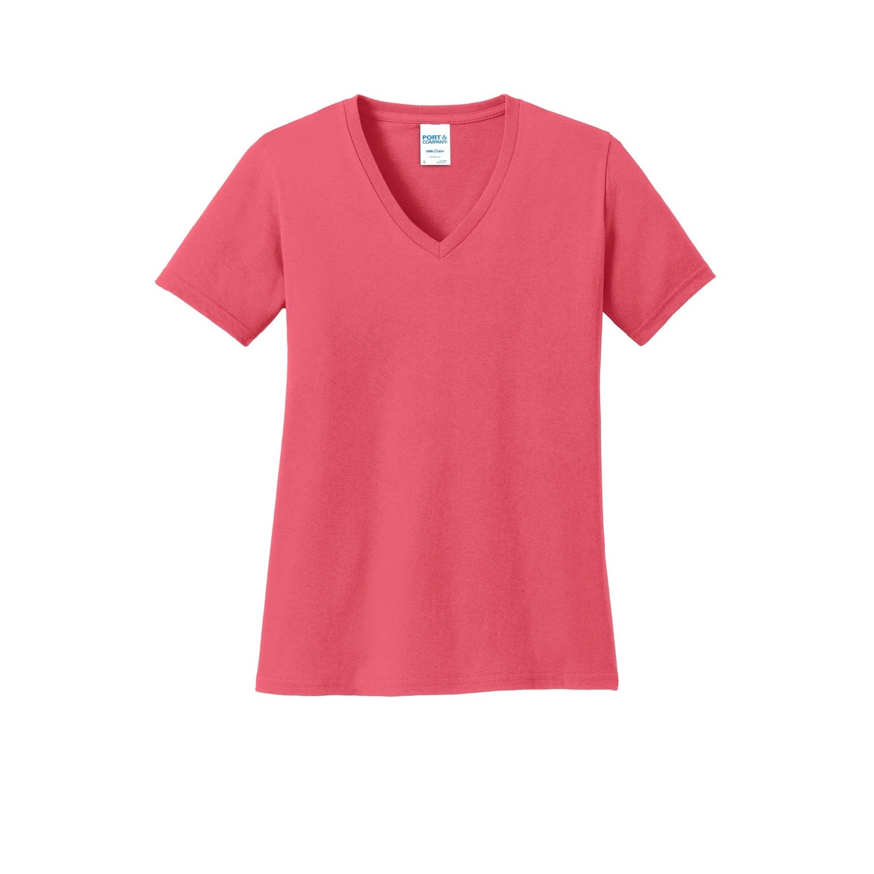 Port & Company-Port & Company® Women's Core Cotton V-Neck Tee. LPC54V-MedTech-6