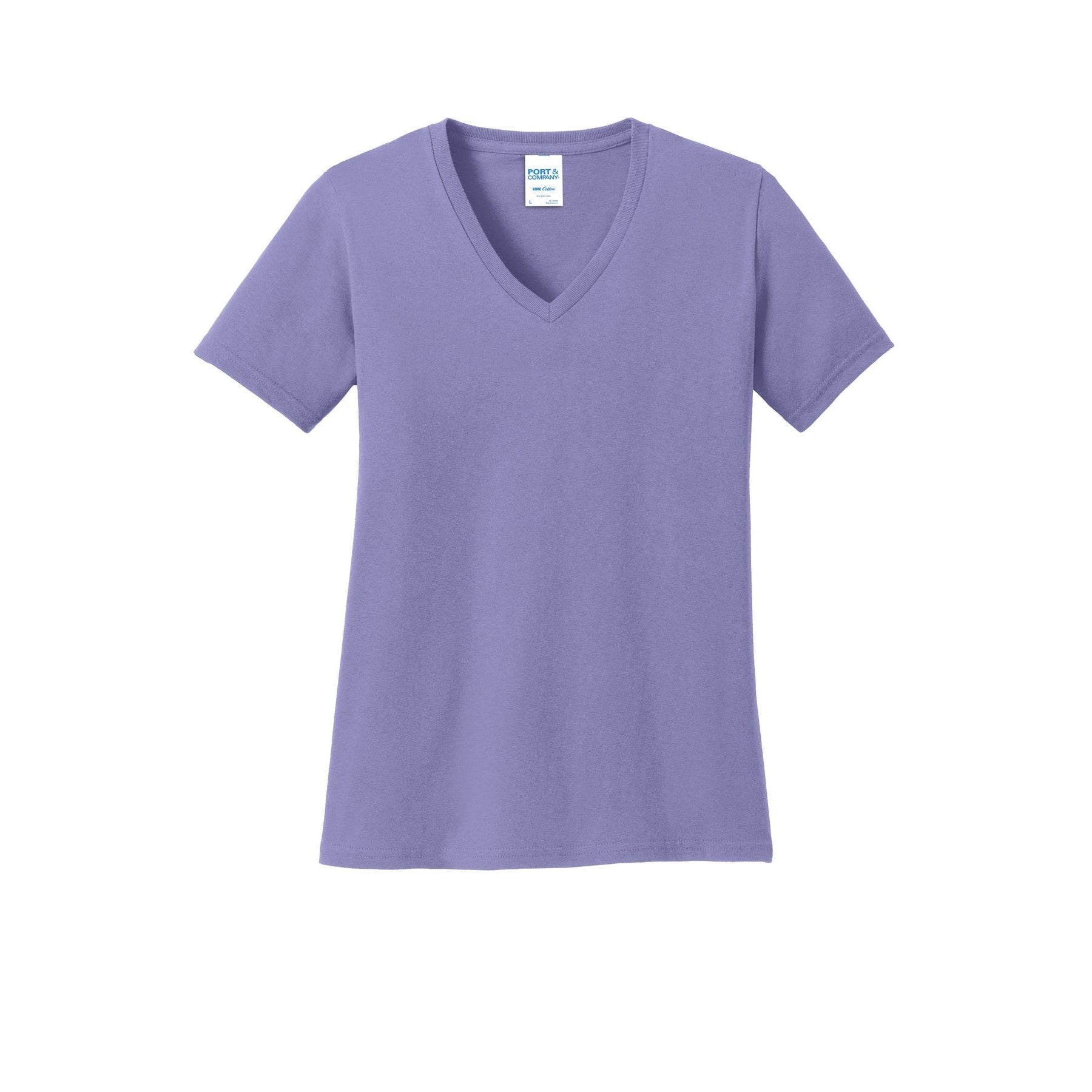 Port & Company-Port & Company® Women's Core Cotton V-Neck Tee. LPC54V-MedTech-25