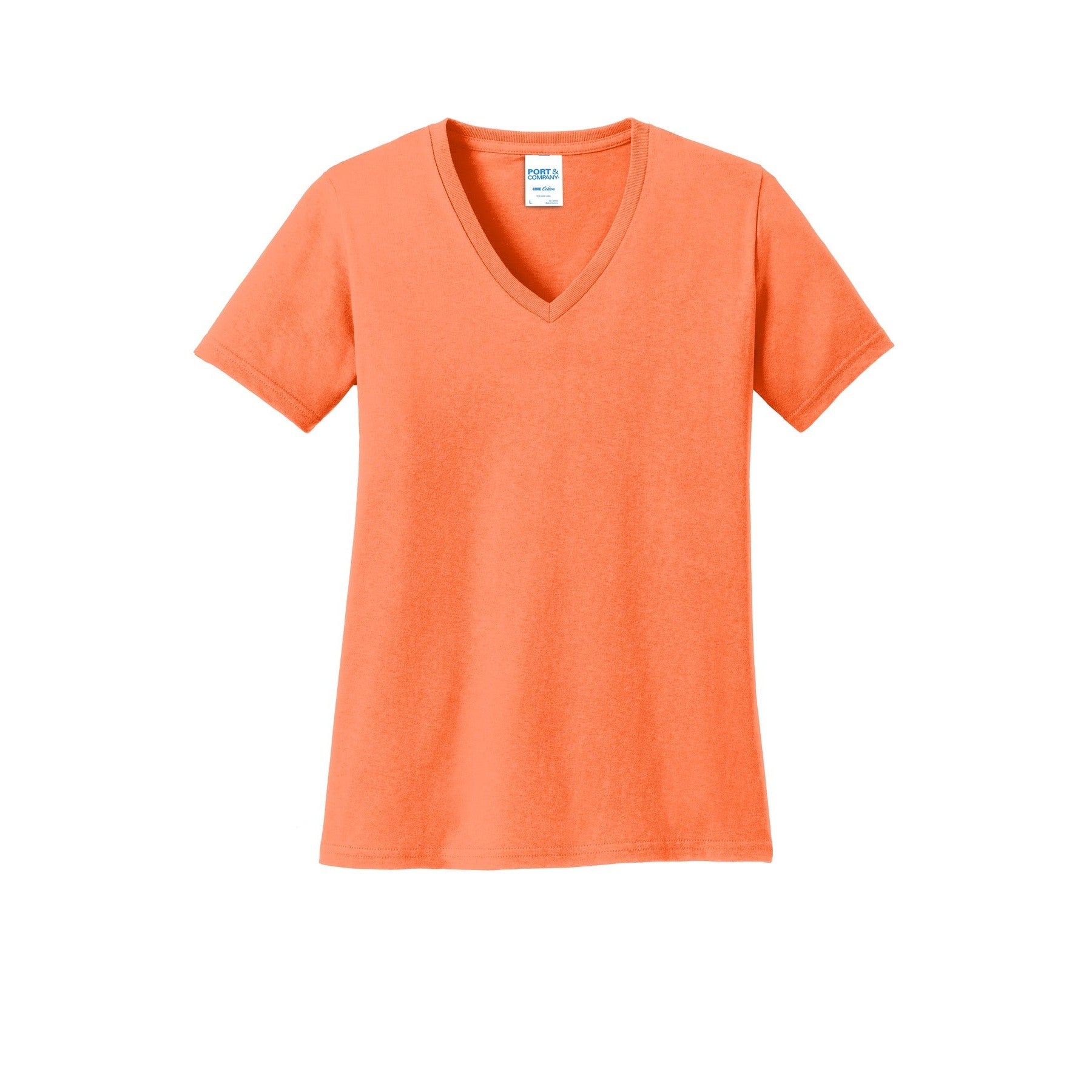 Port & Company-Port & Company® Women's Core Cotton V-Neck Tee. LPC54V-MedTech-15