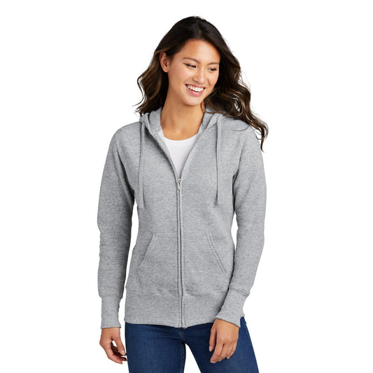 Port & Company-Port & Company® Women's Core Fleece Full-Zip Hooded Sweatshirt. LPC78ZH-MedTech-1