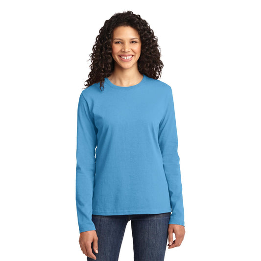 Port & Company-Port & Company® Women's Long Sleeve Core Cotton Tee. LPC54LS-MedTech-1
