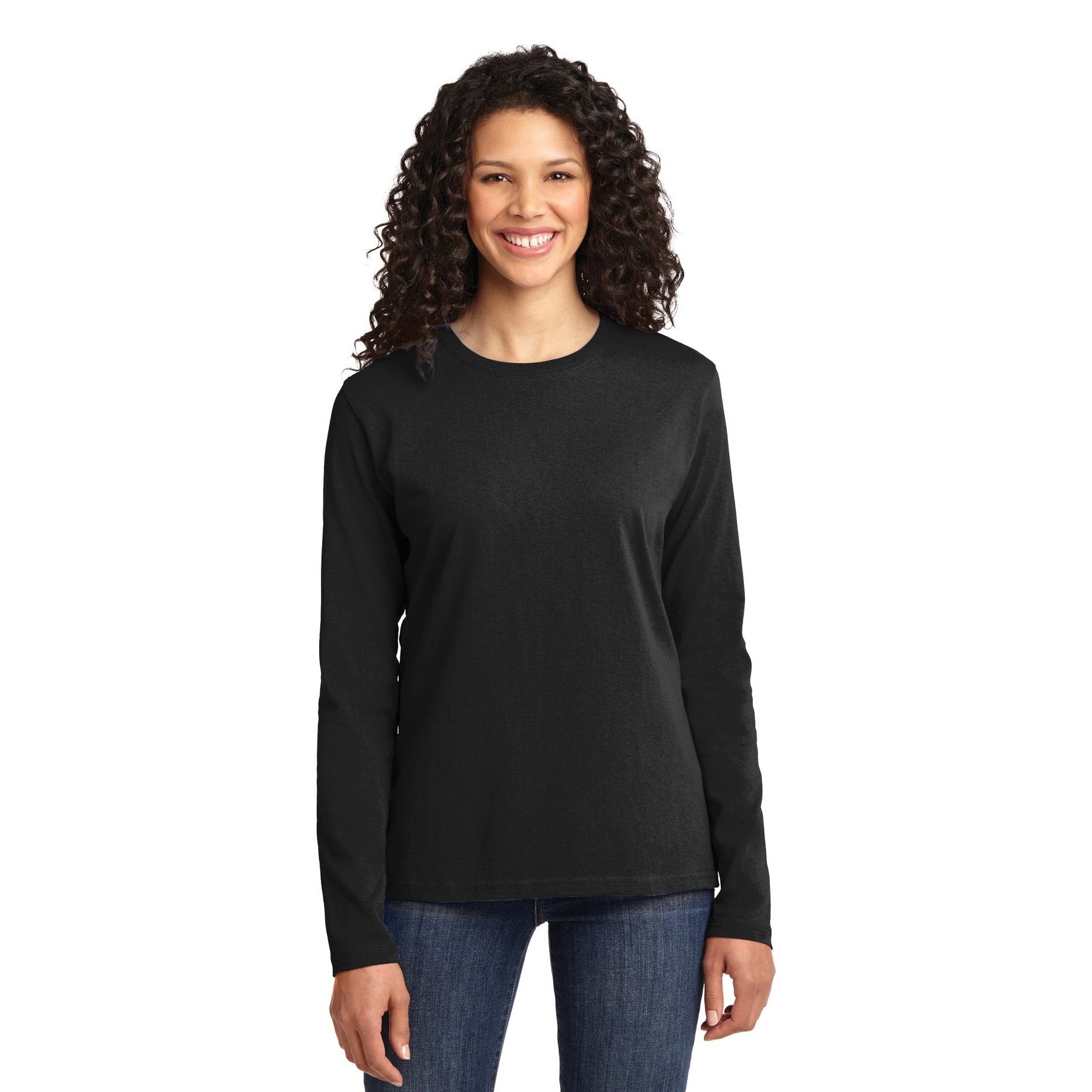 Port & Company-Port & Company® Women's Long Sleeve Core Cotton Tee. LPC54LS-MedTech-7