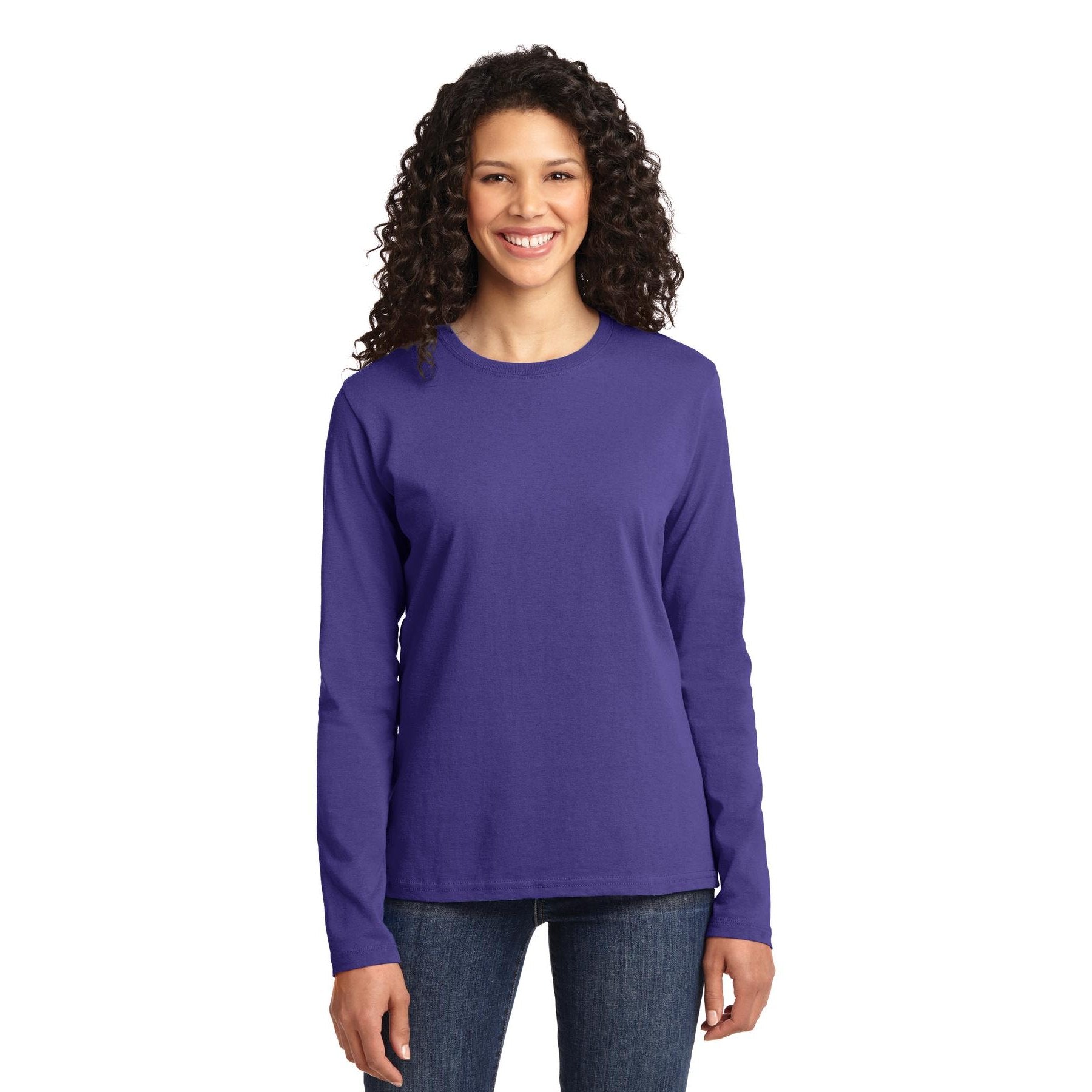Port & Company-Port & Company® Women's Long Sleeve Core Cotton Tee. LPC54LS-MedTech-10