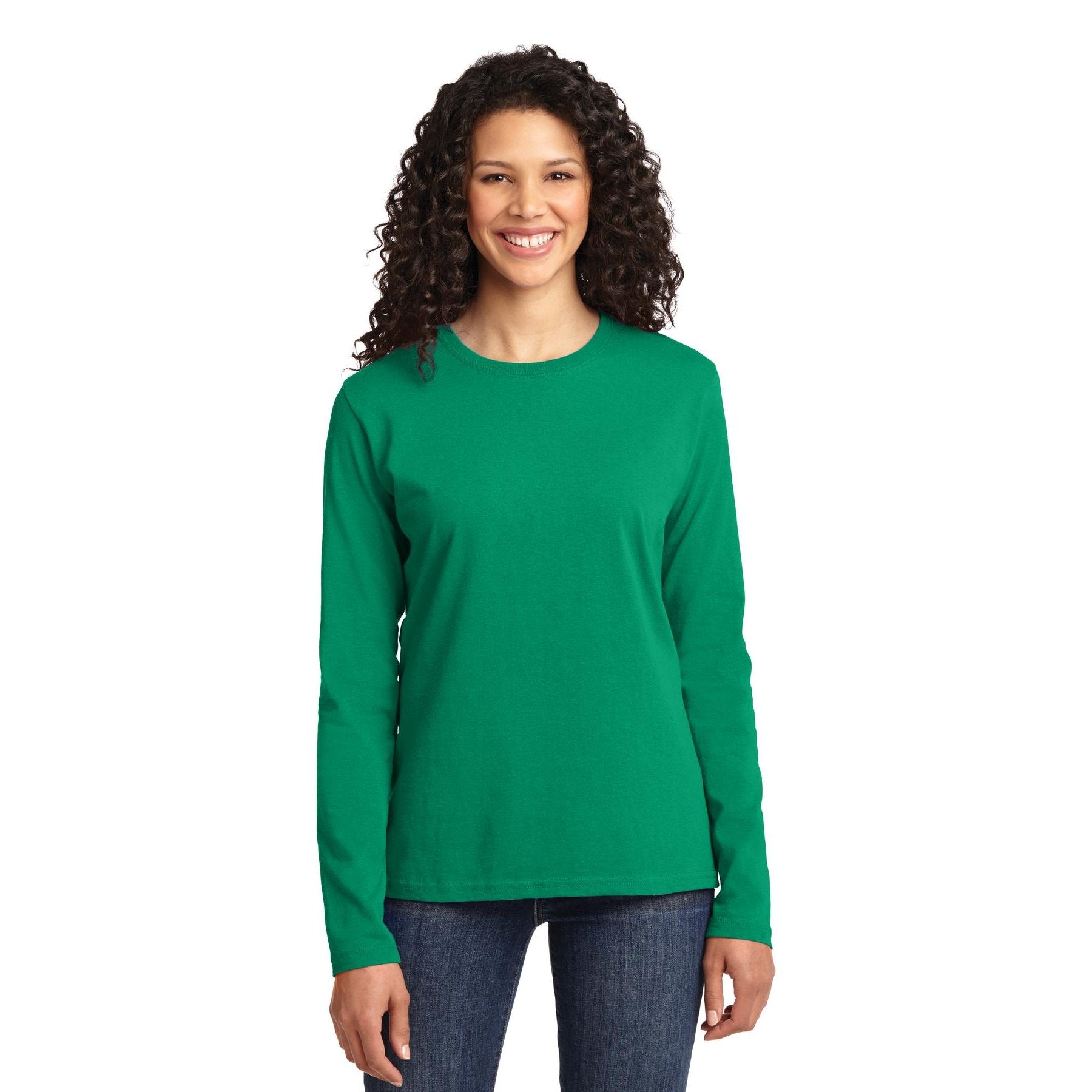 Port & Company-Port & Company® Women's Long Sleeve Core Cotton Tee. LPC54LS-MedTech-8