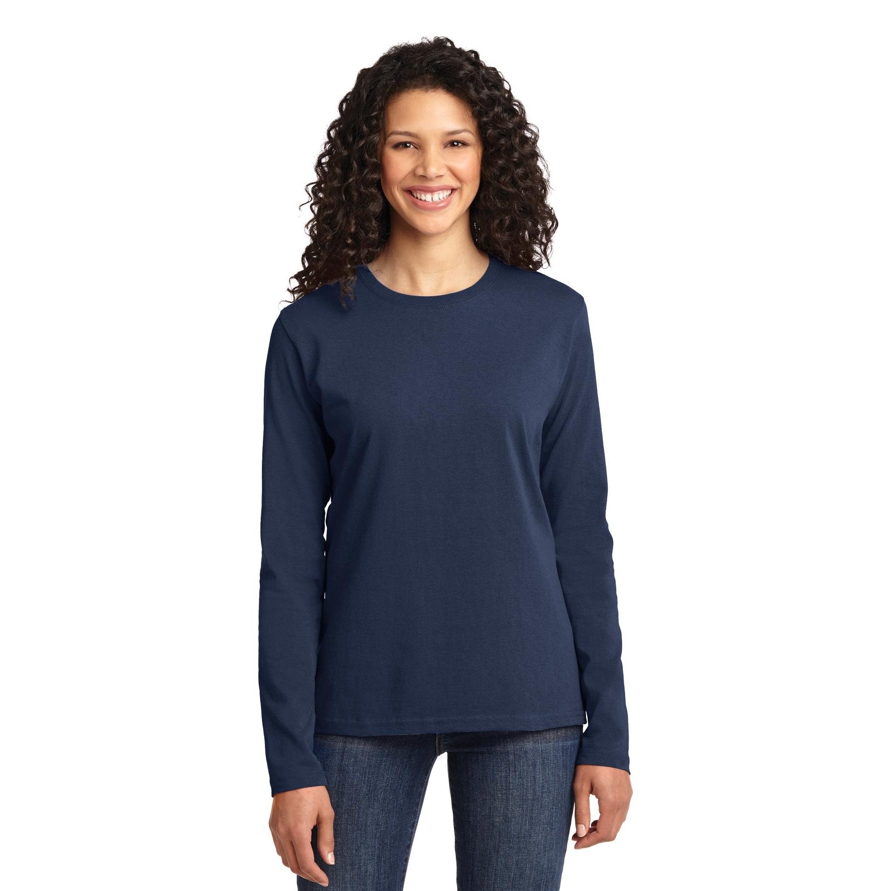 Port & Company-Port & Company® Women's Long Sleeve Core Cotton Tee. LPC54LS-MedTech-9