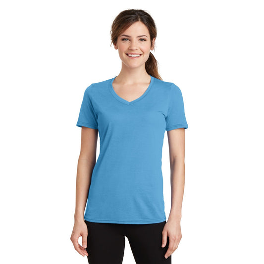 Port & Company-Port & Company® Women's Performance Blend V-Neck Tee. LPC381V-MedTech-1